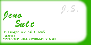 jeno sult business card